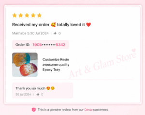 Customer Review for Handmade Resin Products