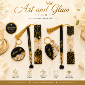 Resin Pen, Bookmark & Keychain Gift Set