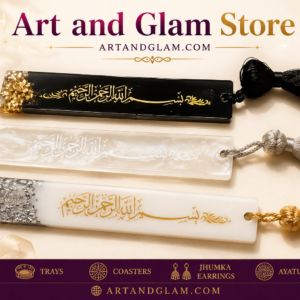 handmade resin bookmark – bismillah design ✨