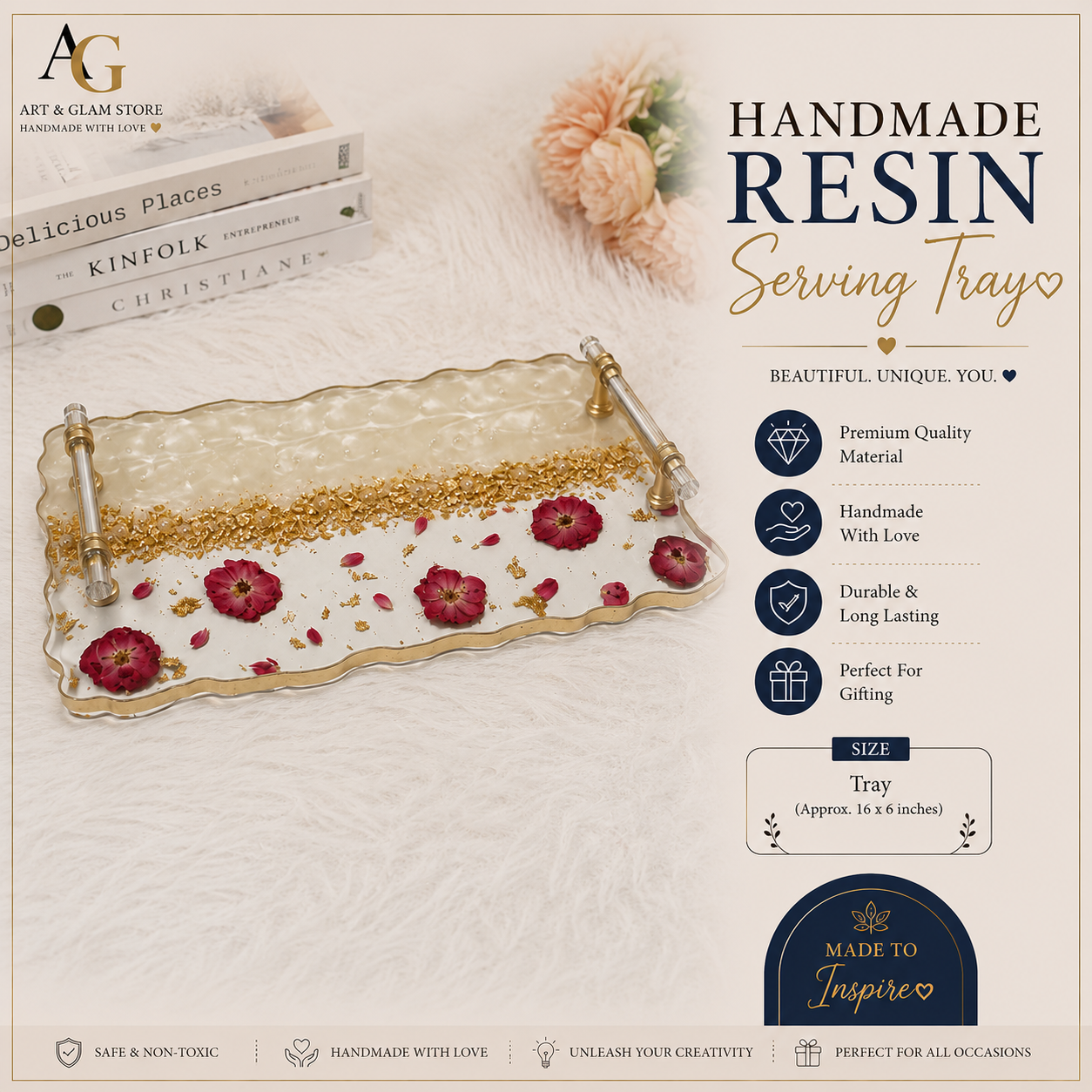 handmade resin serving tray handmade resin serving tray